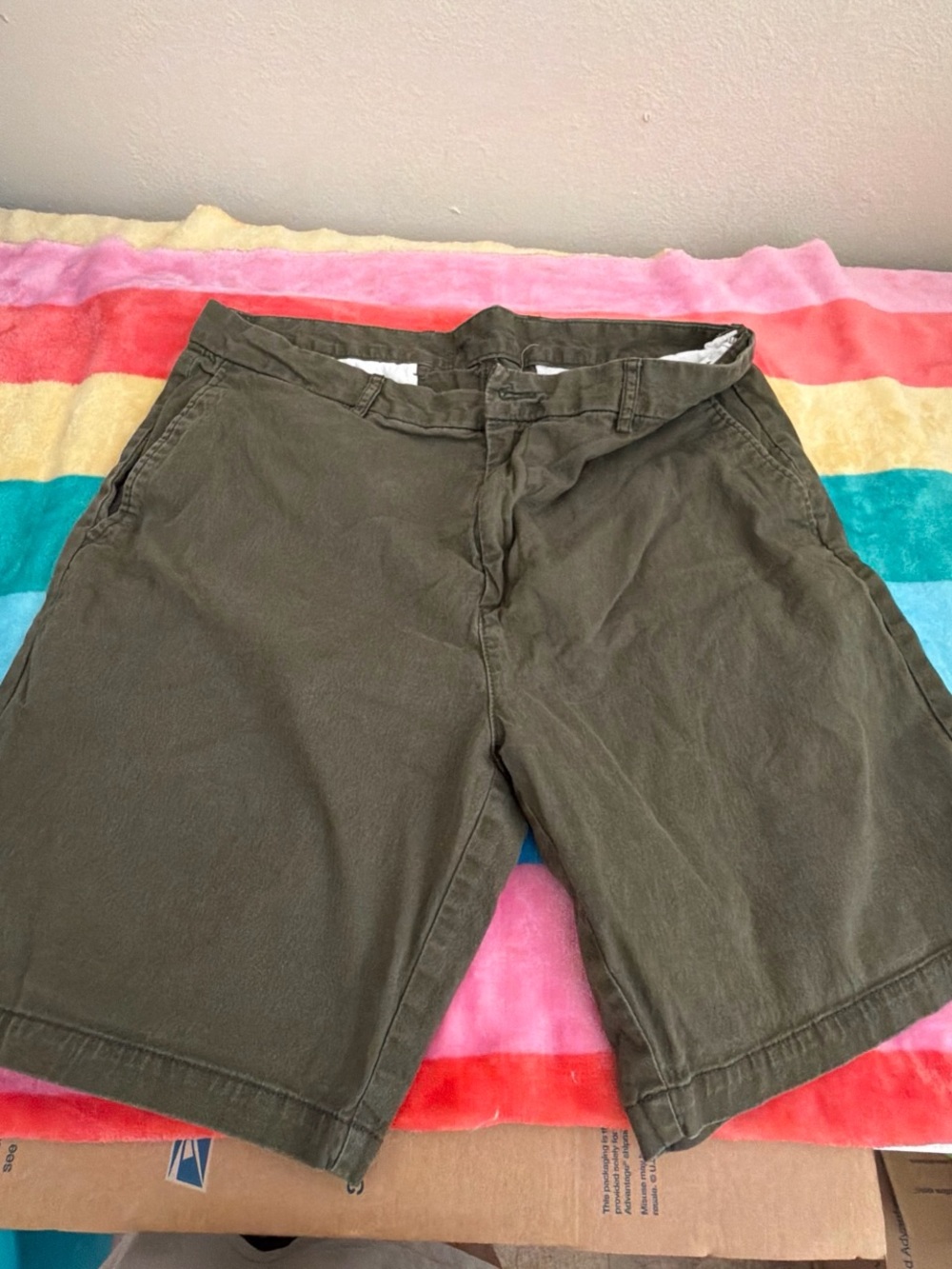 Old Navy Olive Green Flat-Front Men's Shorts